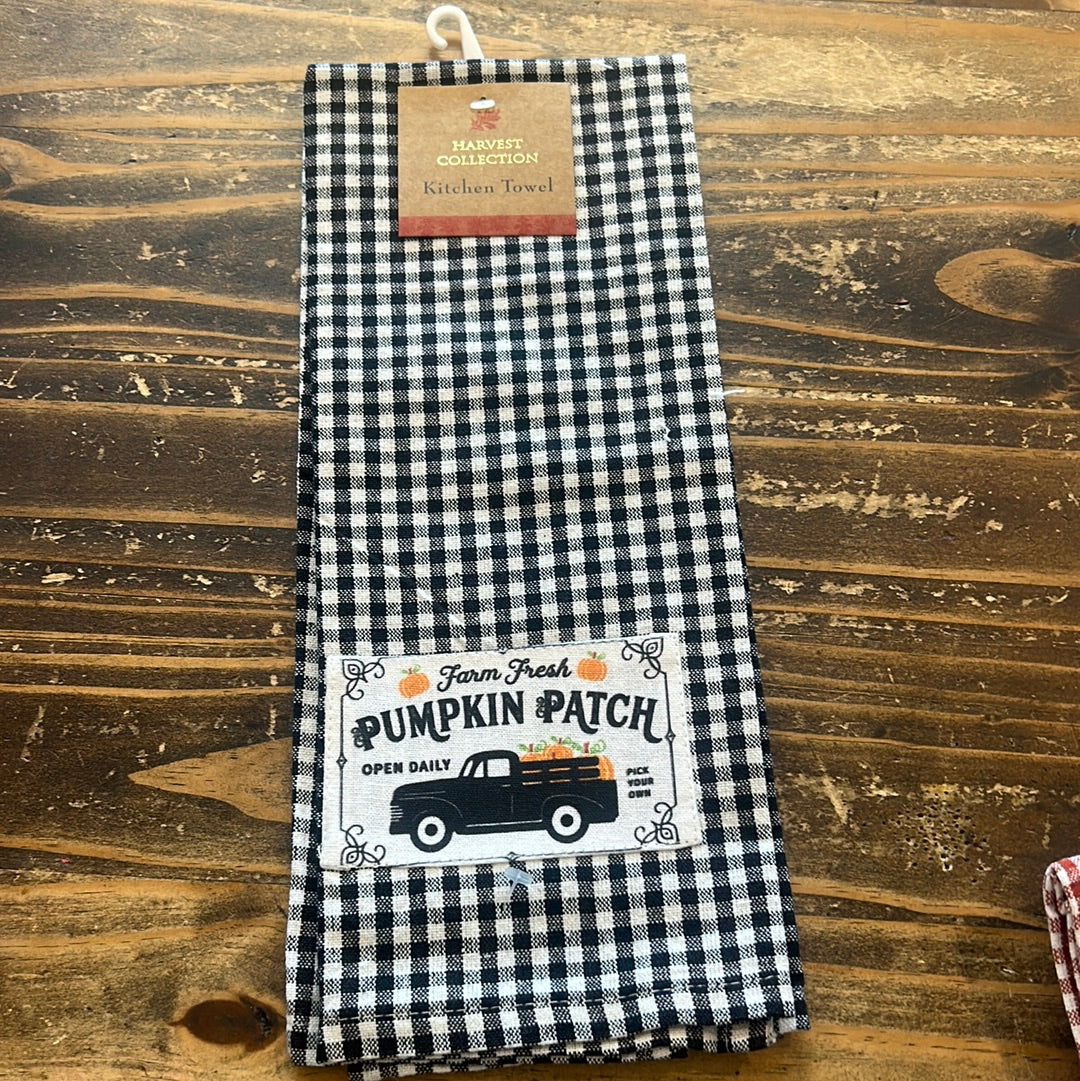 Fall button tea towel