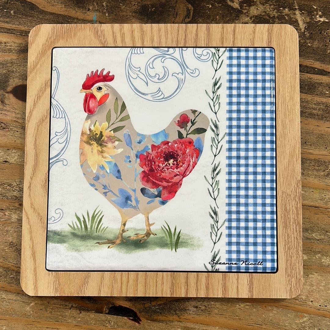 Rooster Bouquet Trivet