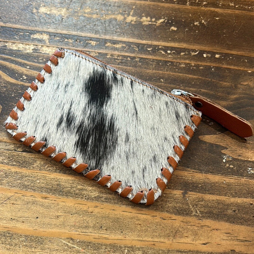Tooled Cowhide Coin Purse