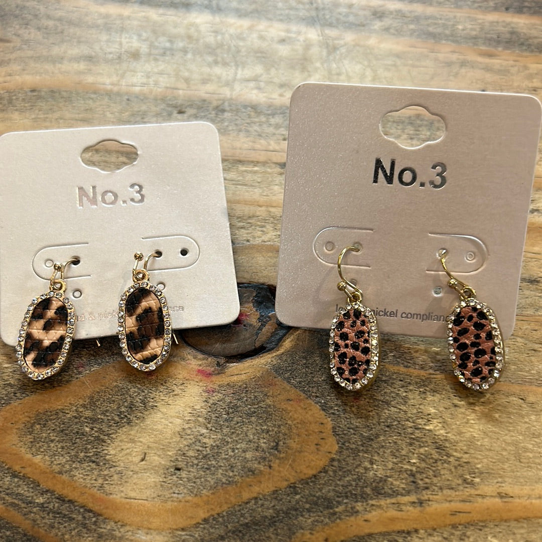 Small Animal Print Dangle ER