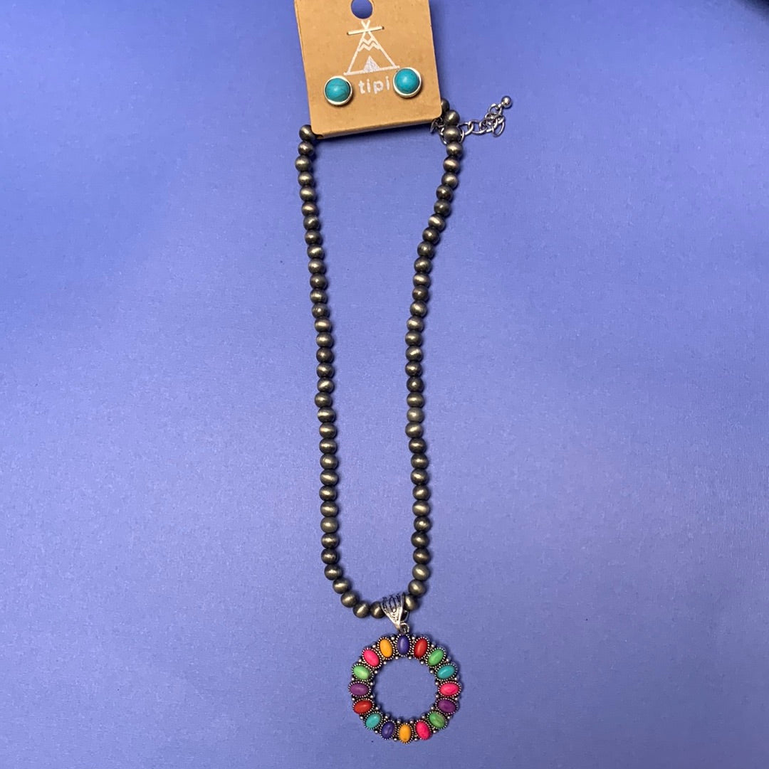 Small Circle Squash Necklace Set
