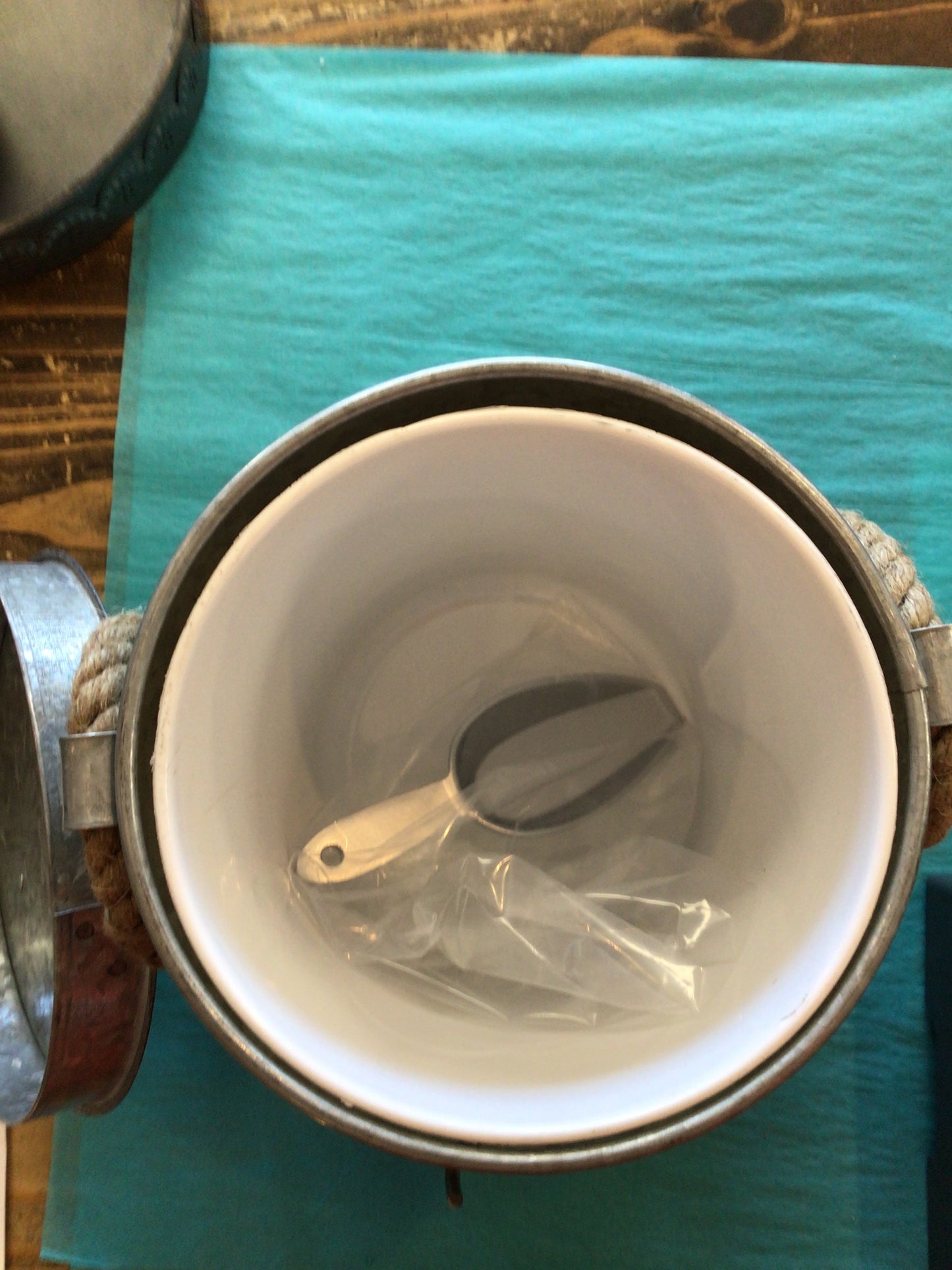 Galvanized ice bucket