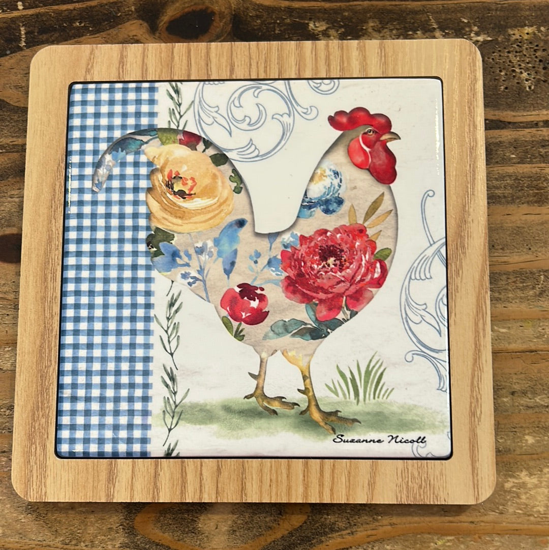Rooster Bouquet Trivet