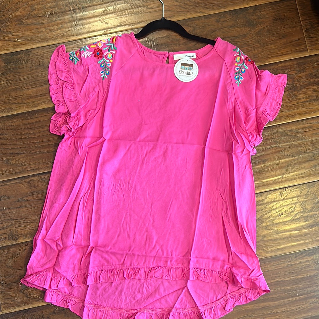 Fuchsia Floral Sleeve Top