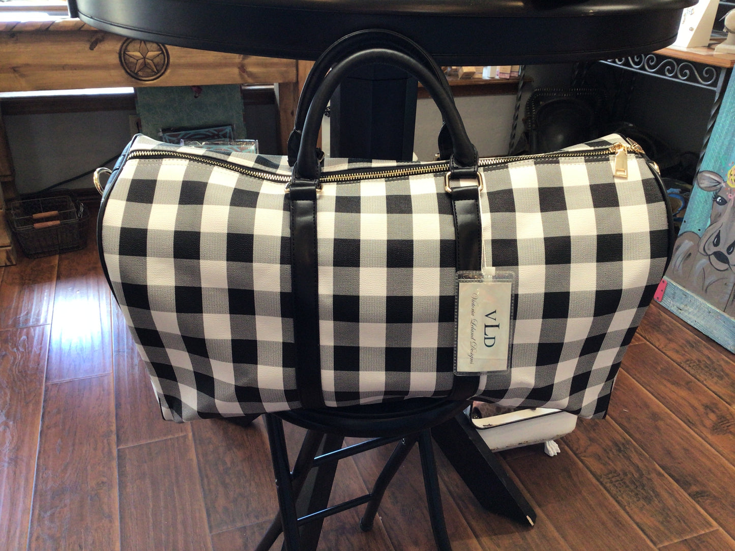 Buffalo Plaid Duffle Weekender Bag