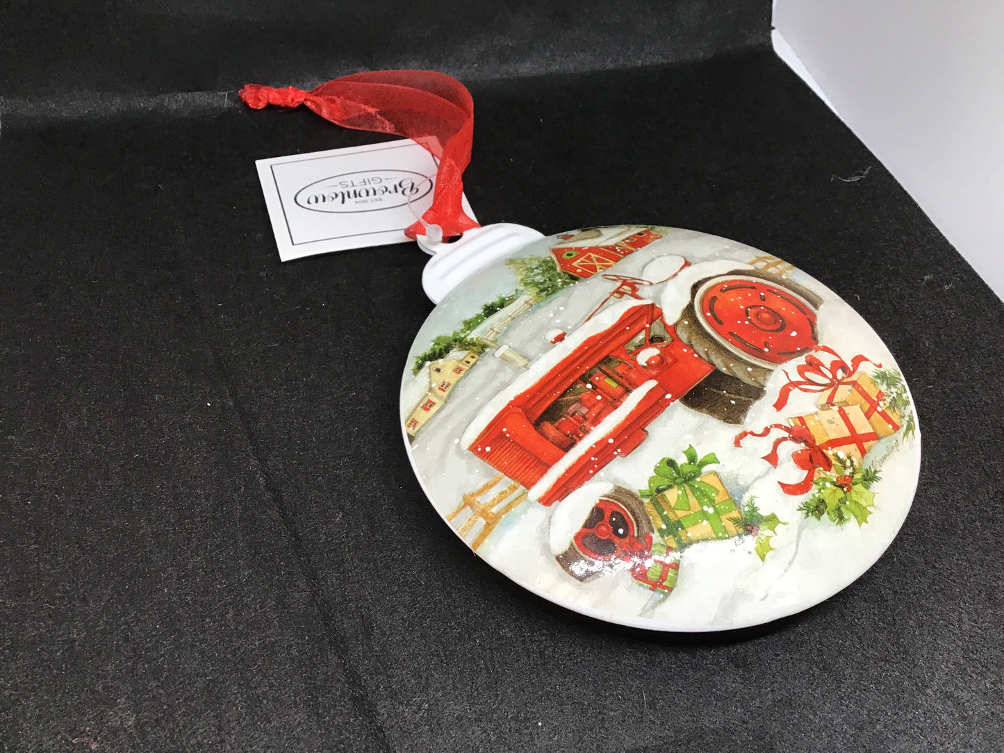 Tractor Glass Ornament