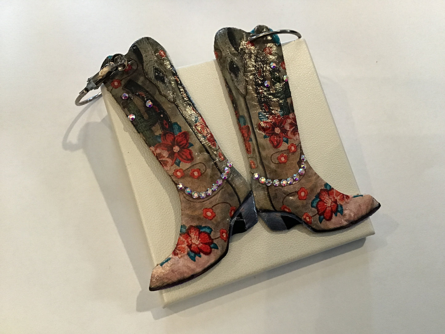 As Metal Floral Cowboy Boot French Wire