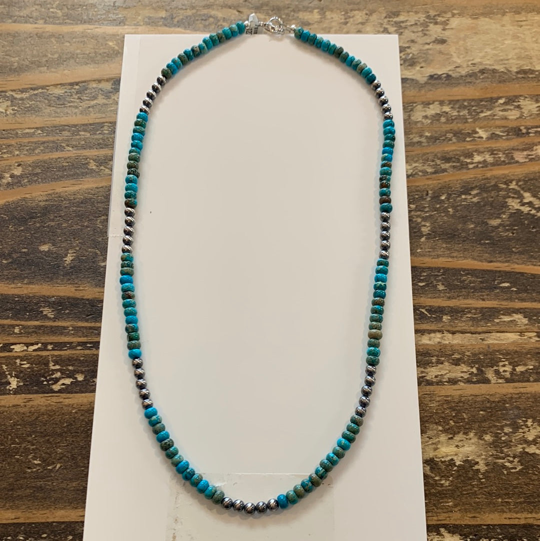SS Turquoise/Silver Beaded Choker