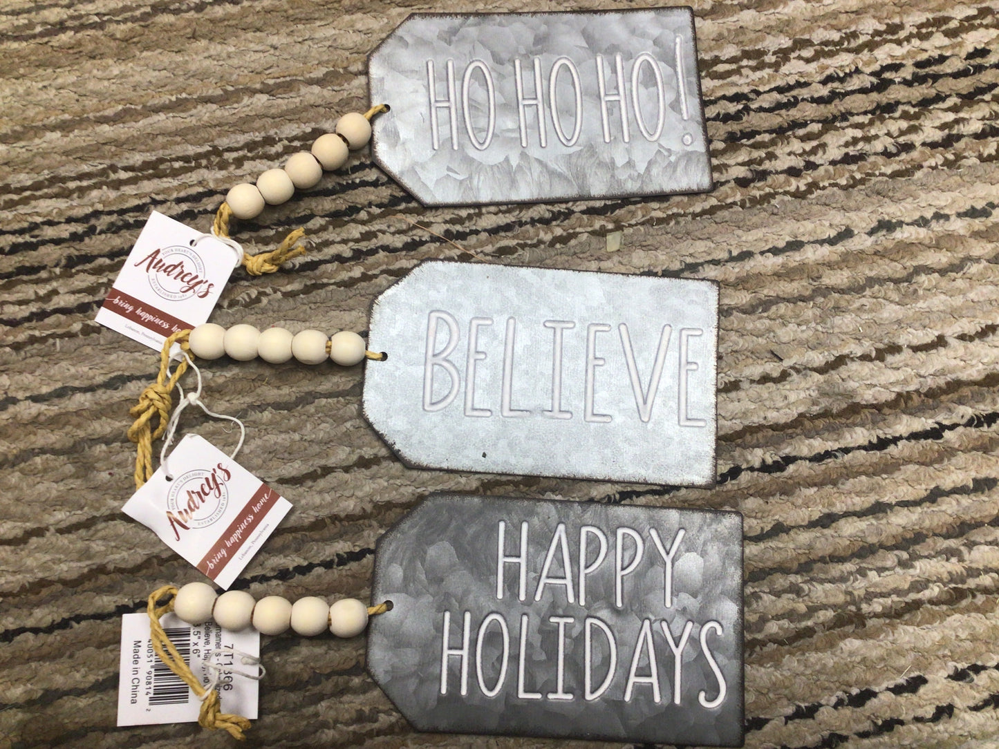 Galvanized Beaded Hanger Ornaments
