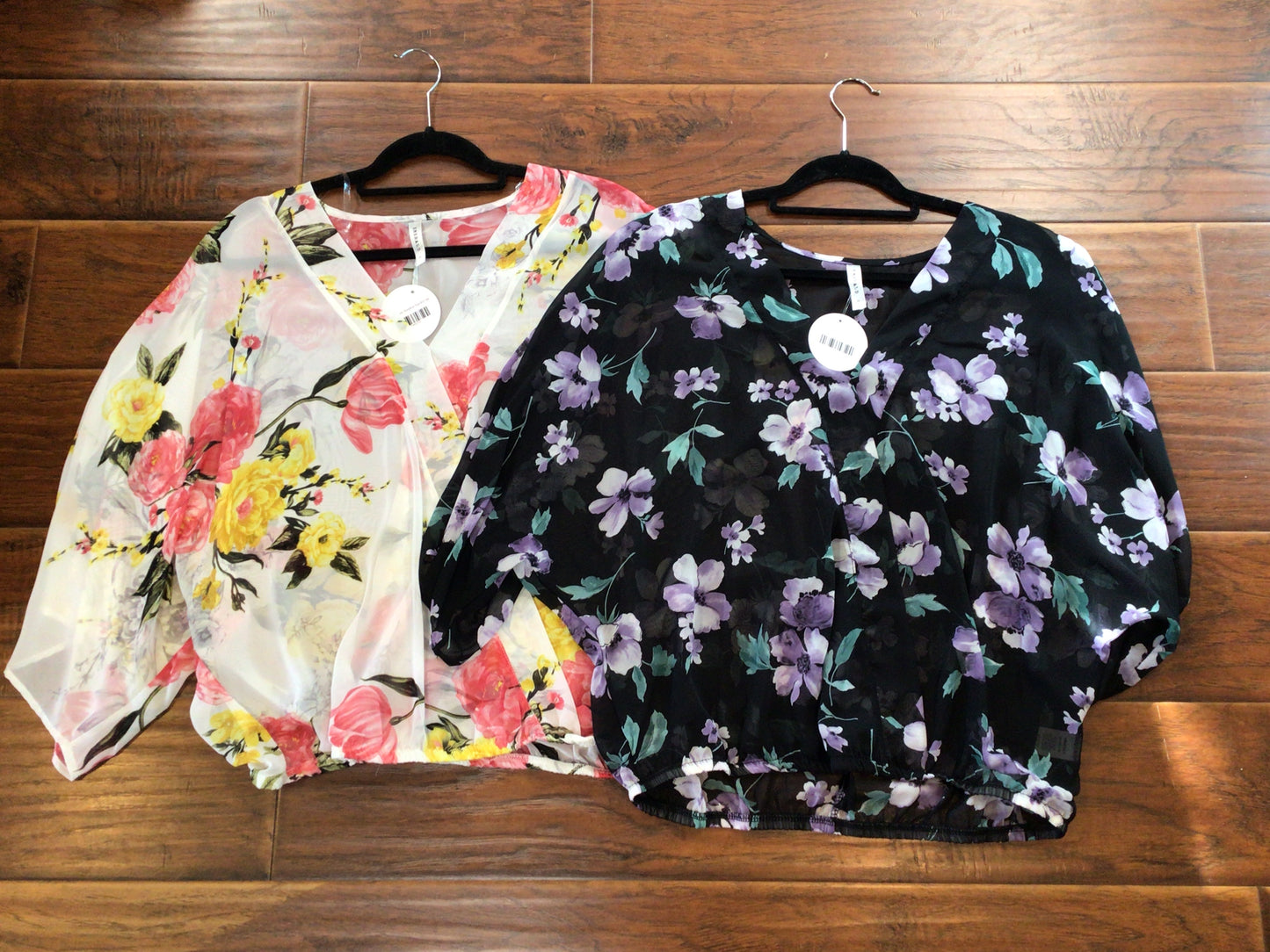 Floral Sheer Surplice Top