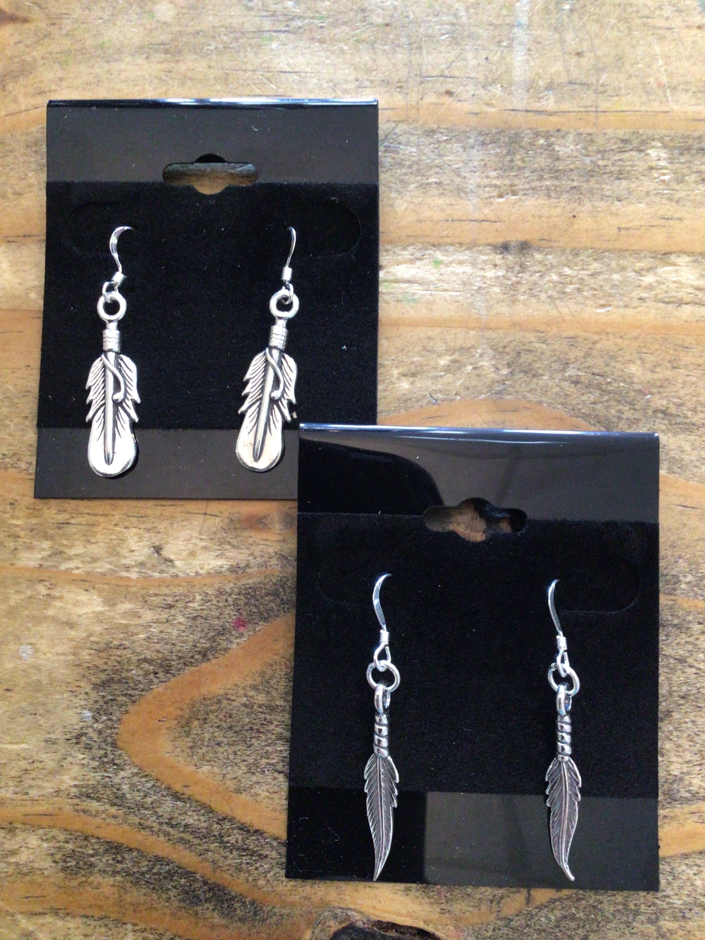 SS Silver Feather Dangle ER