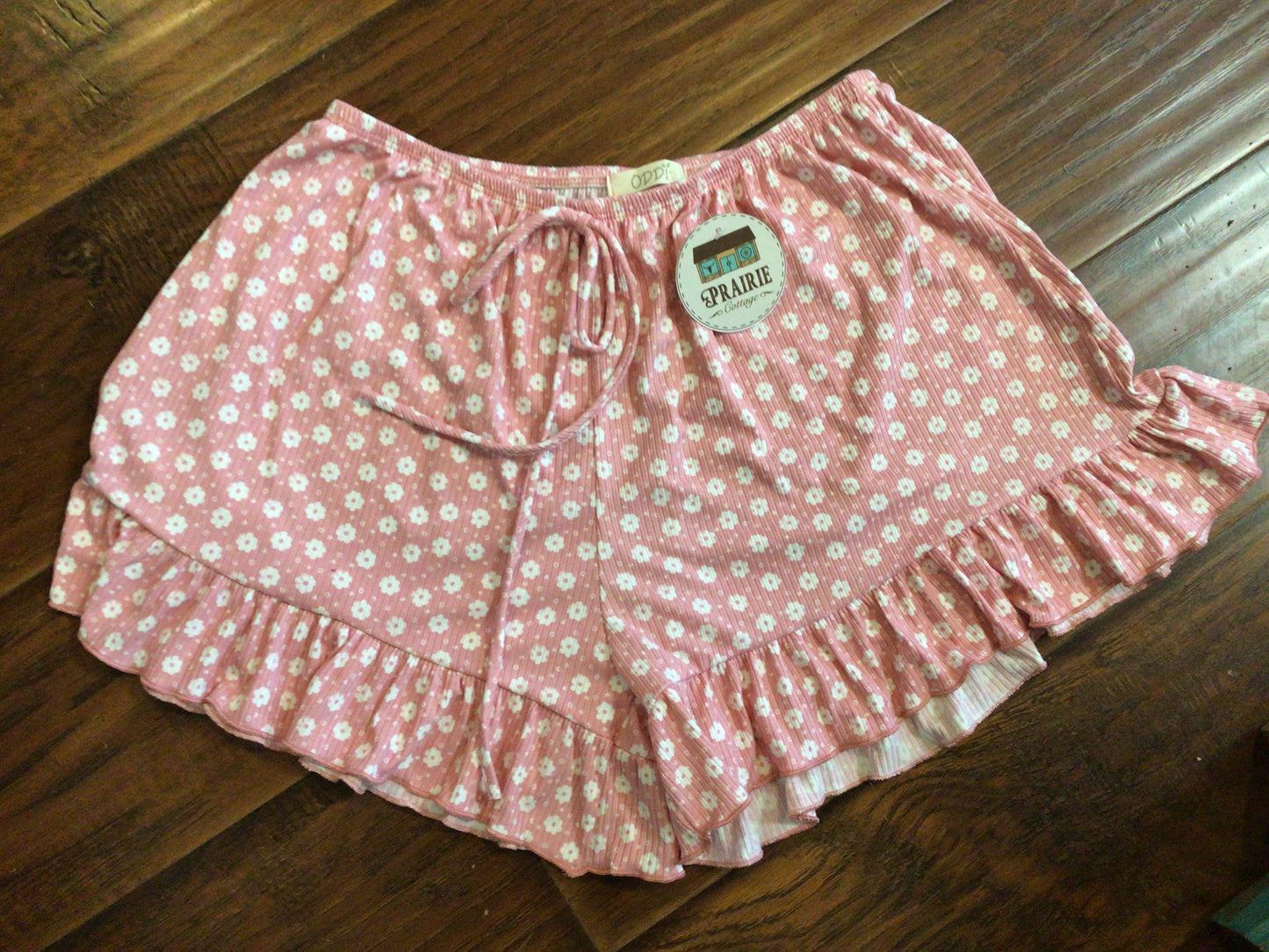 Mini Floral Print Ruffle Hem Shorts