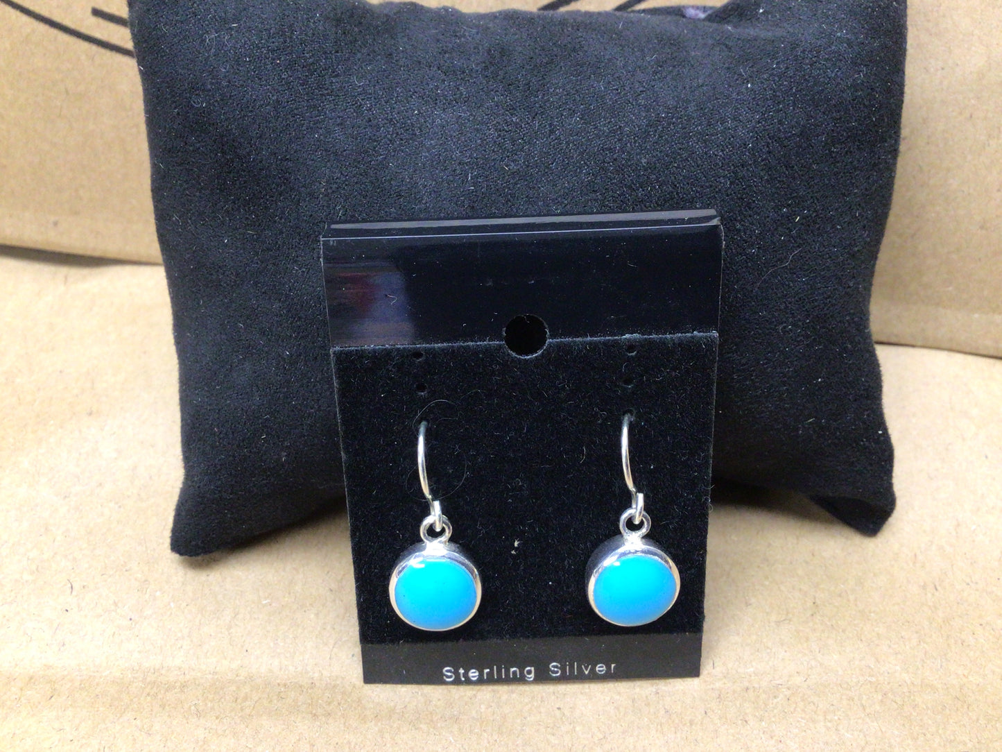 SS Large Turquoise Stone Dangle ER