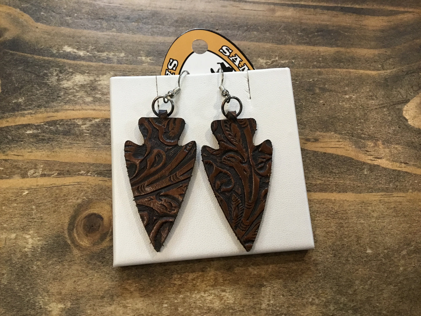 San Saba Equine Asstd. Arrow Head Leather Earrings