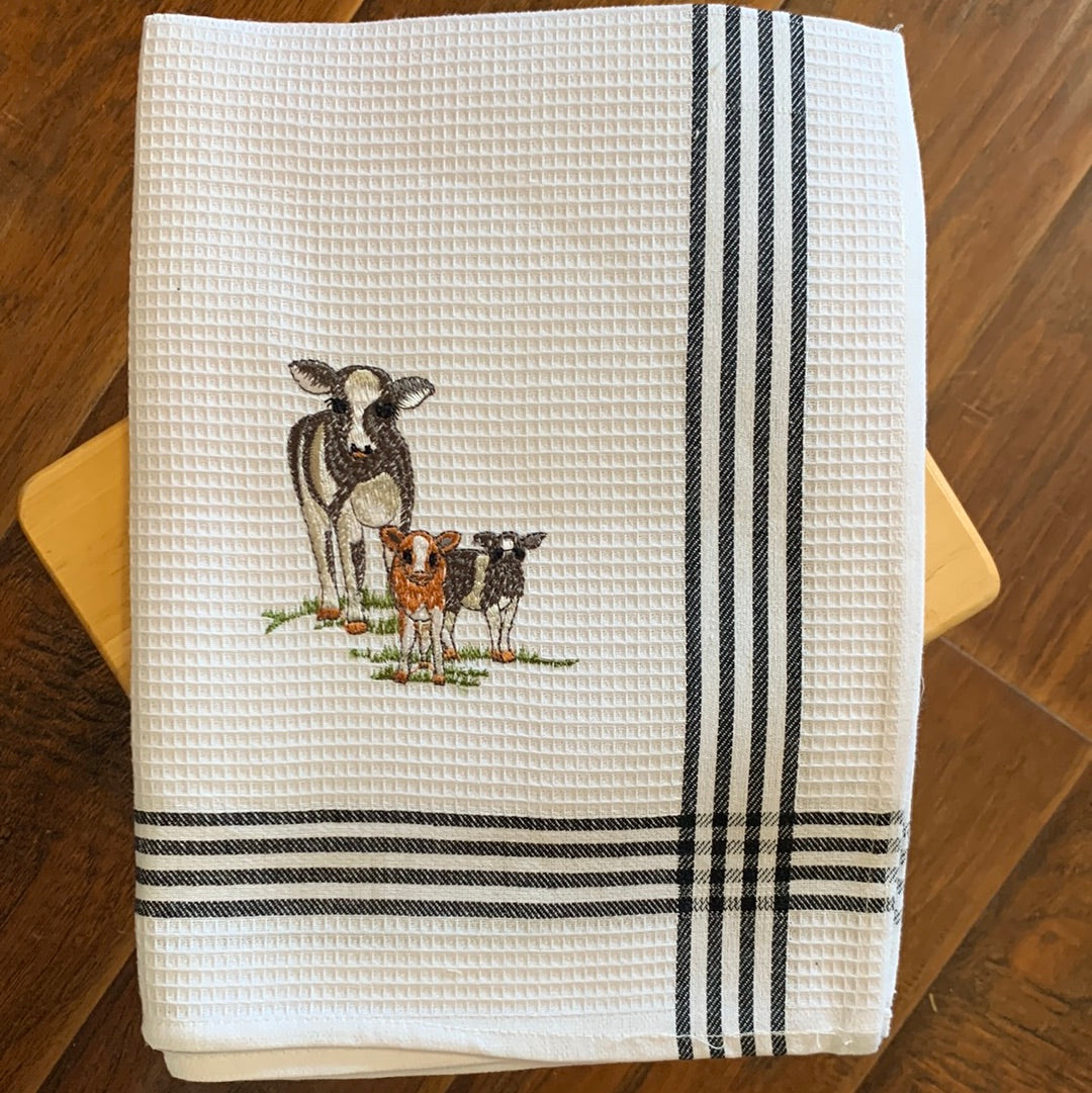 Cotton Embroidered Tea Towel