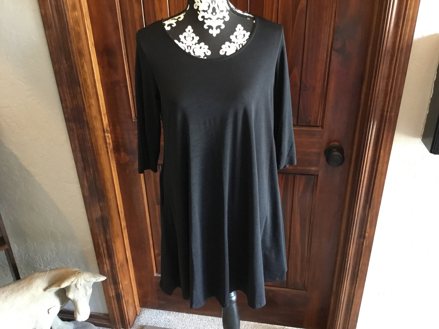 Black Swing Dress with Pockets