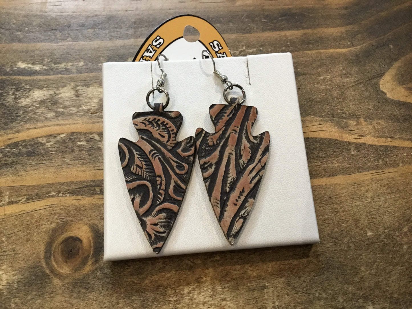 San Saba Equine Asstd. Arrow Head Leather Earrings