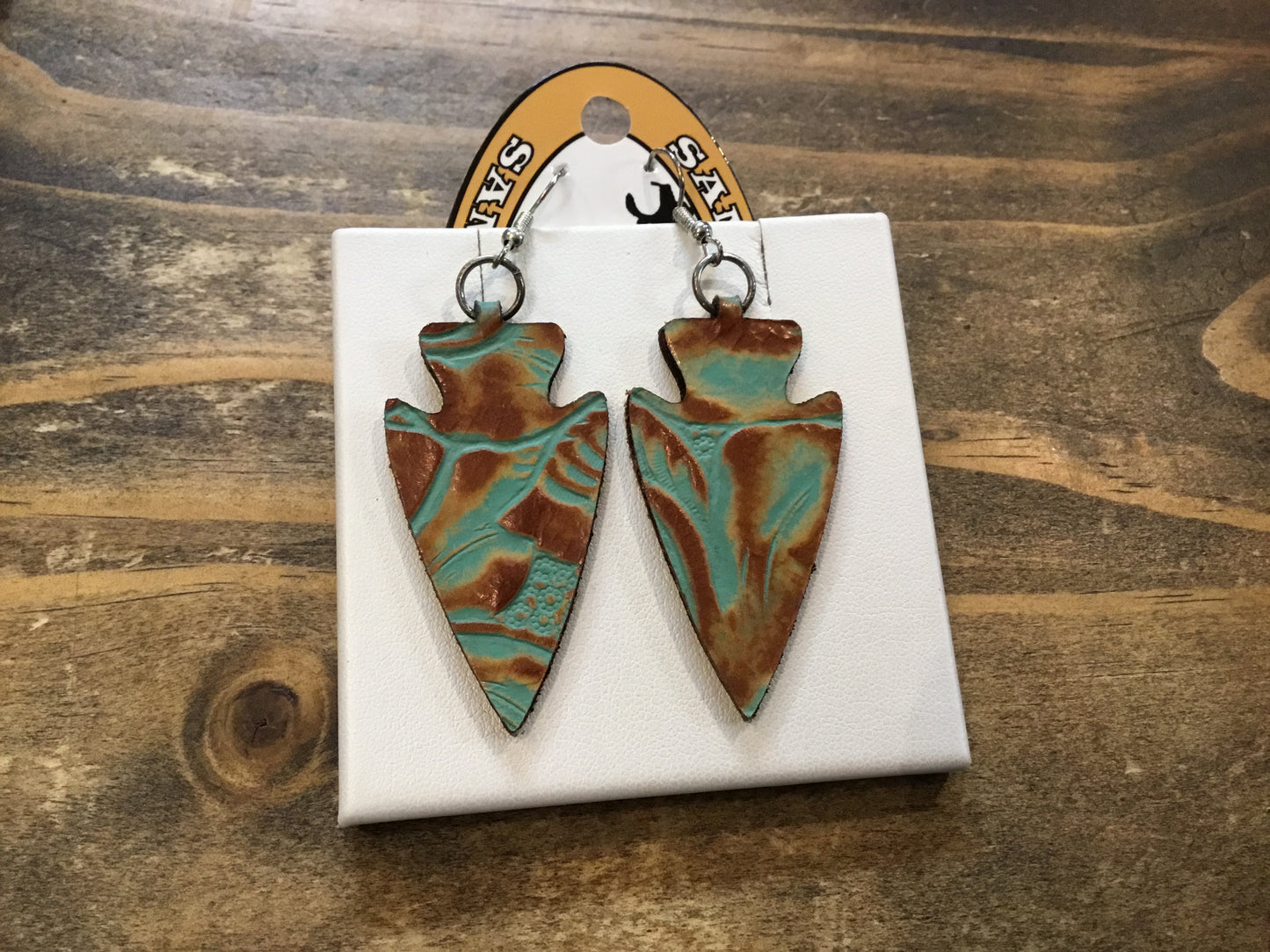 San Saba Equine Asstd. Arrow Head Leather Earrings