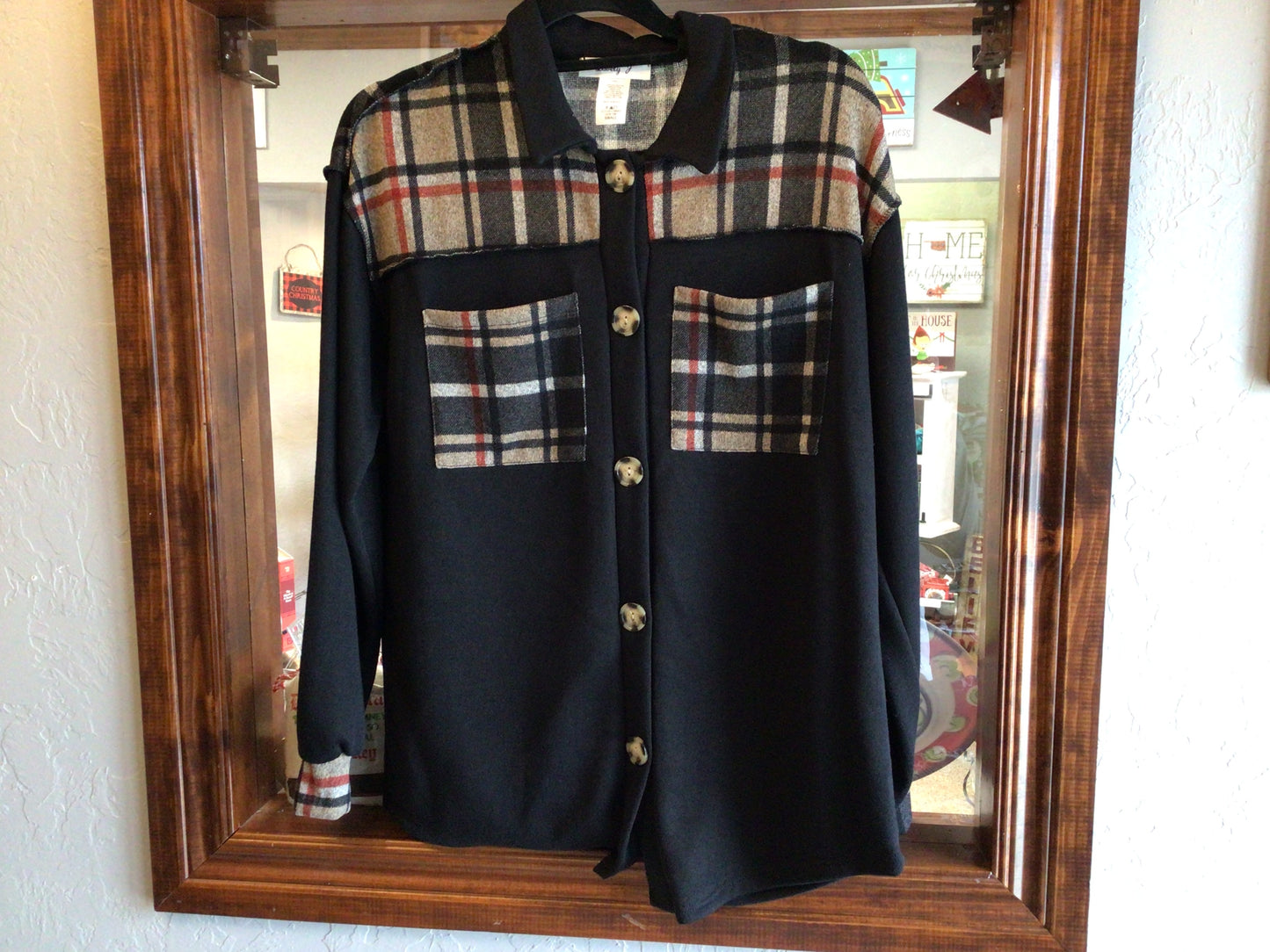 Black Plaid Top Jacket