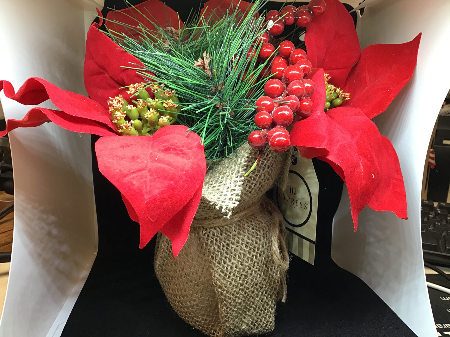 10” Poinsettia Table Decor