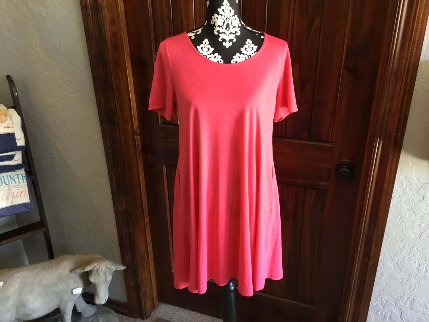 Honeyme Coral Short Sleeve Dress