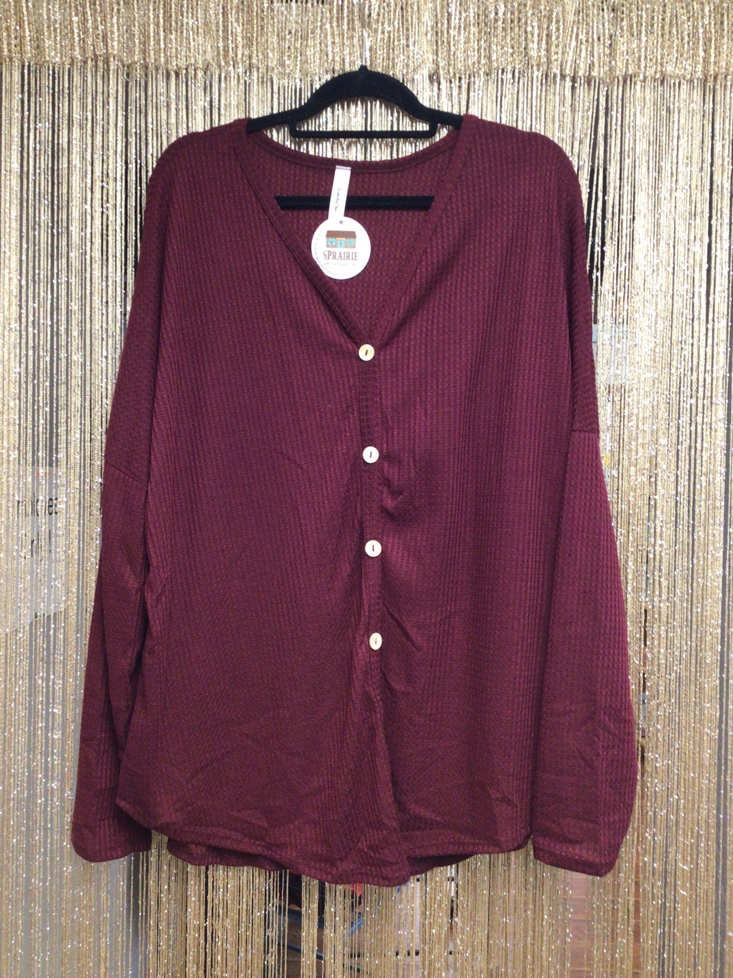 Merlot Button Down Top