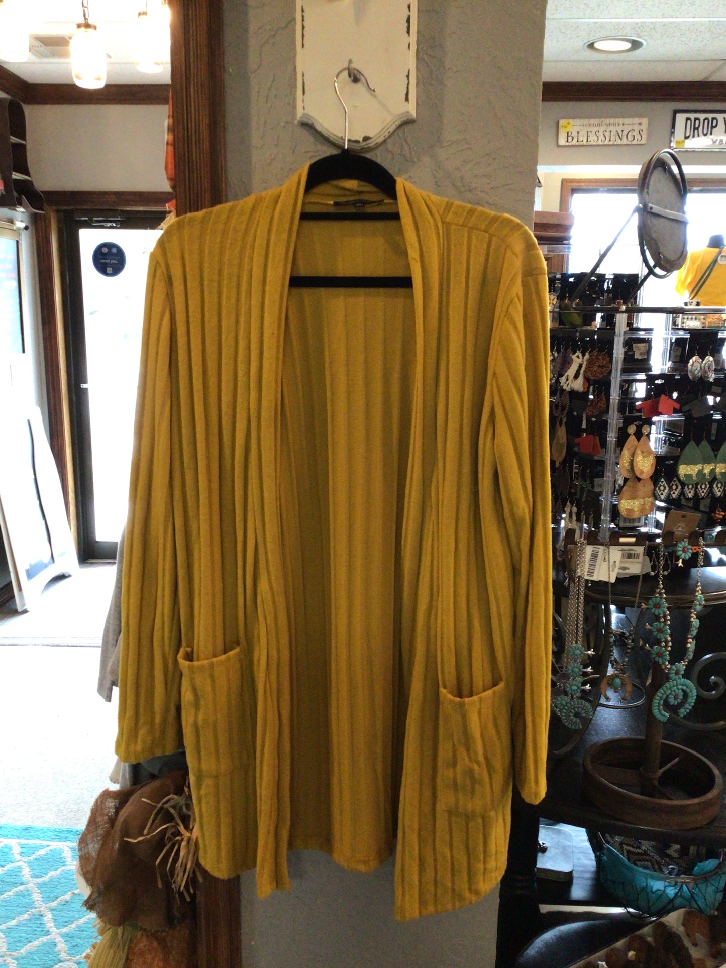 Mustard Ribbed Cardigan