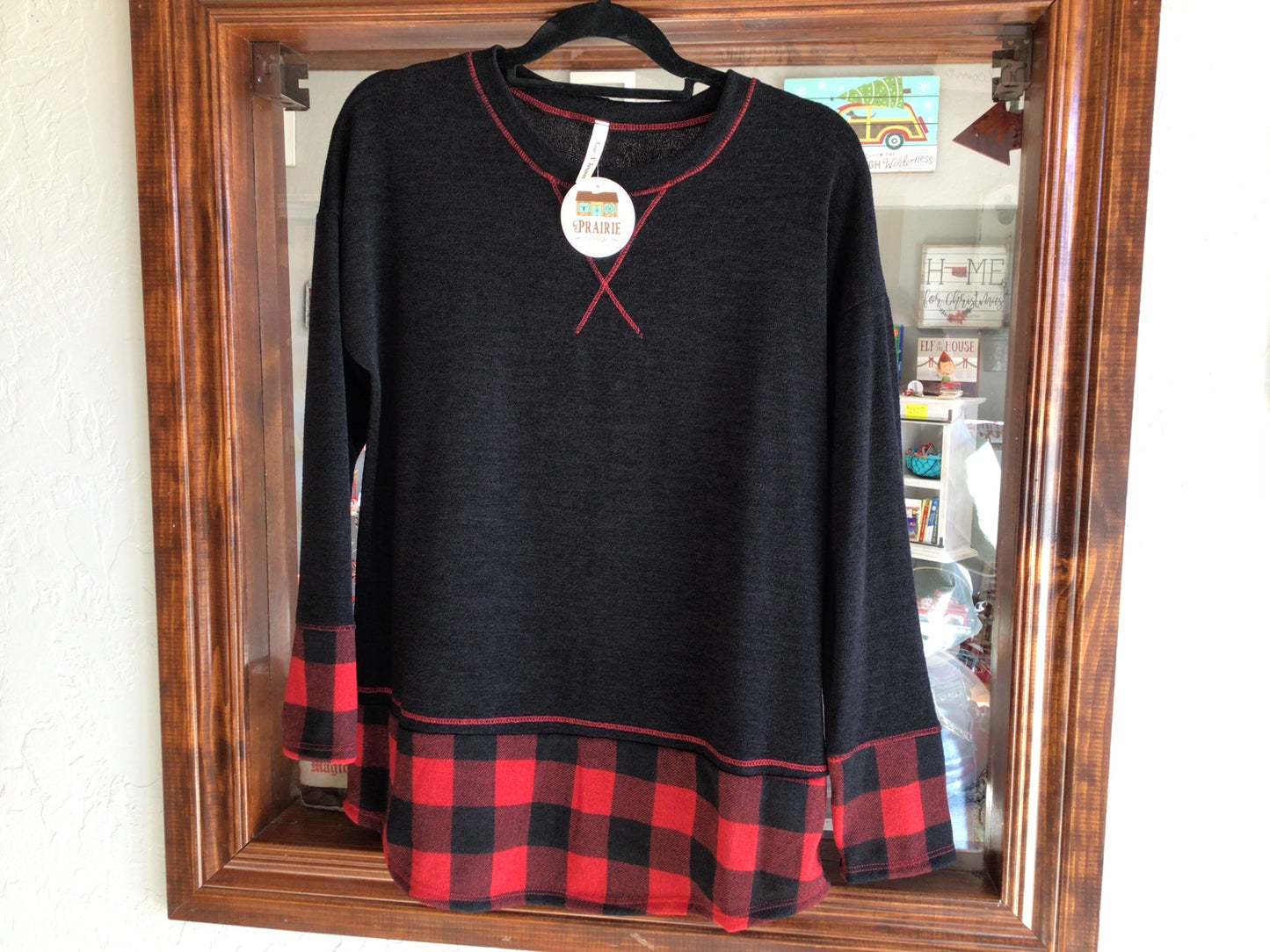 Black Buffalo Plaid Bottom LS