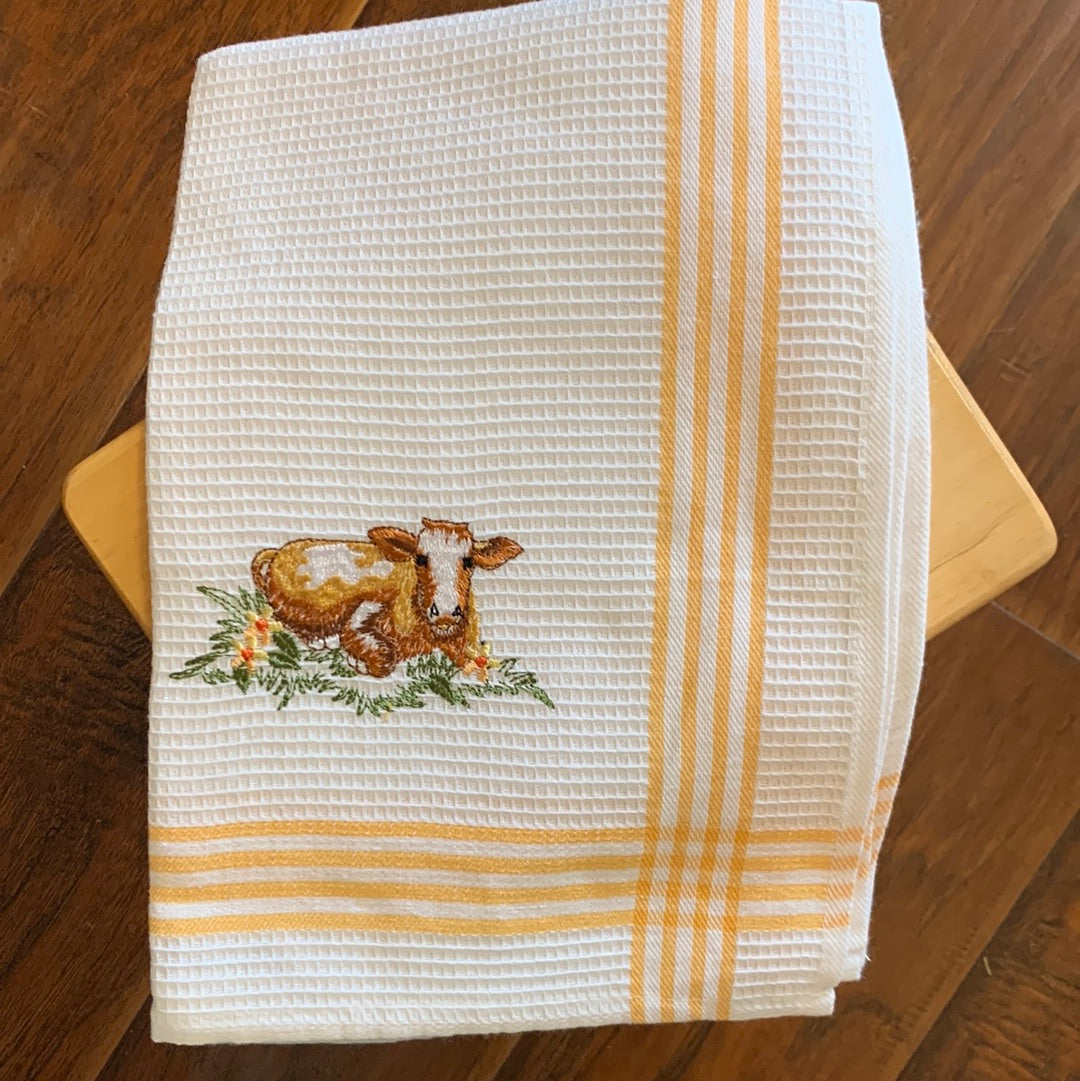 Cotton Embroidered Tea Towel