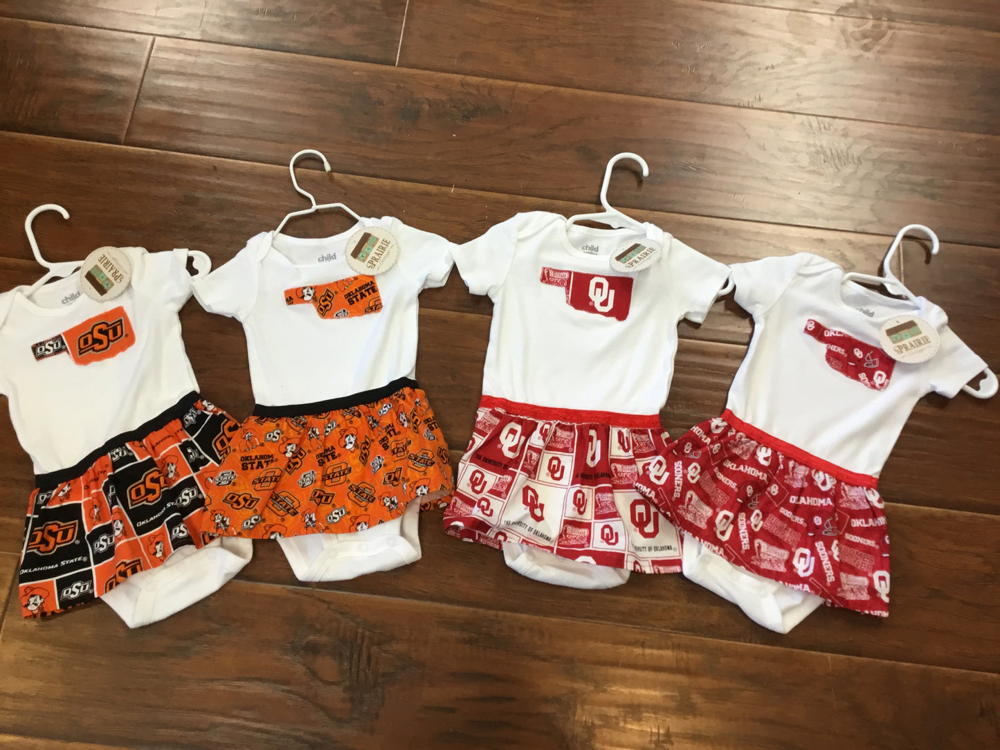 Handmade OU/OSU Onesies