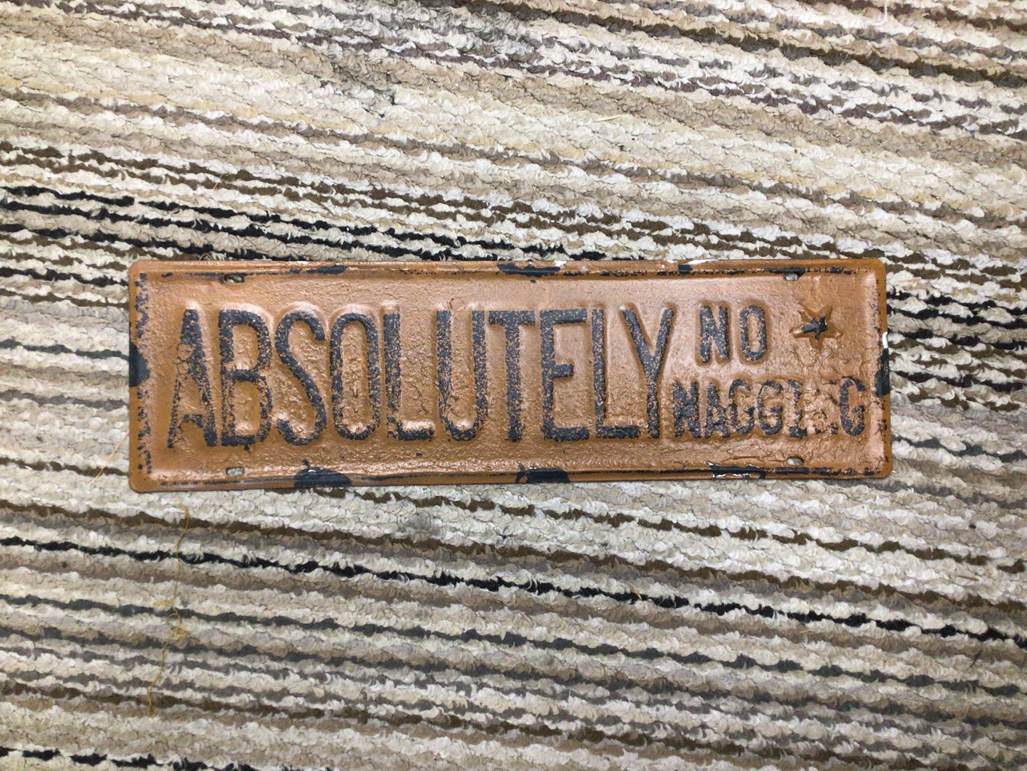 No Nagging Metal Sign