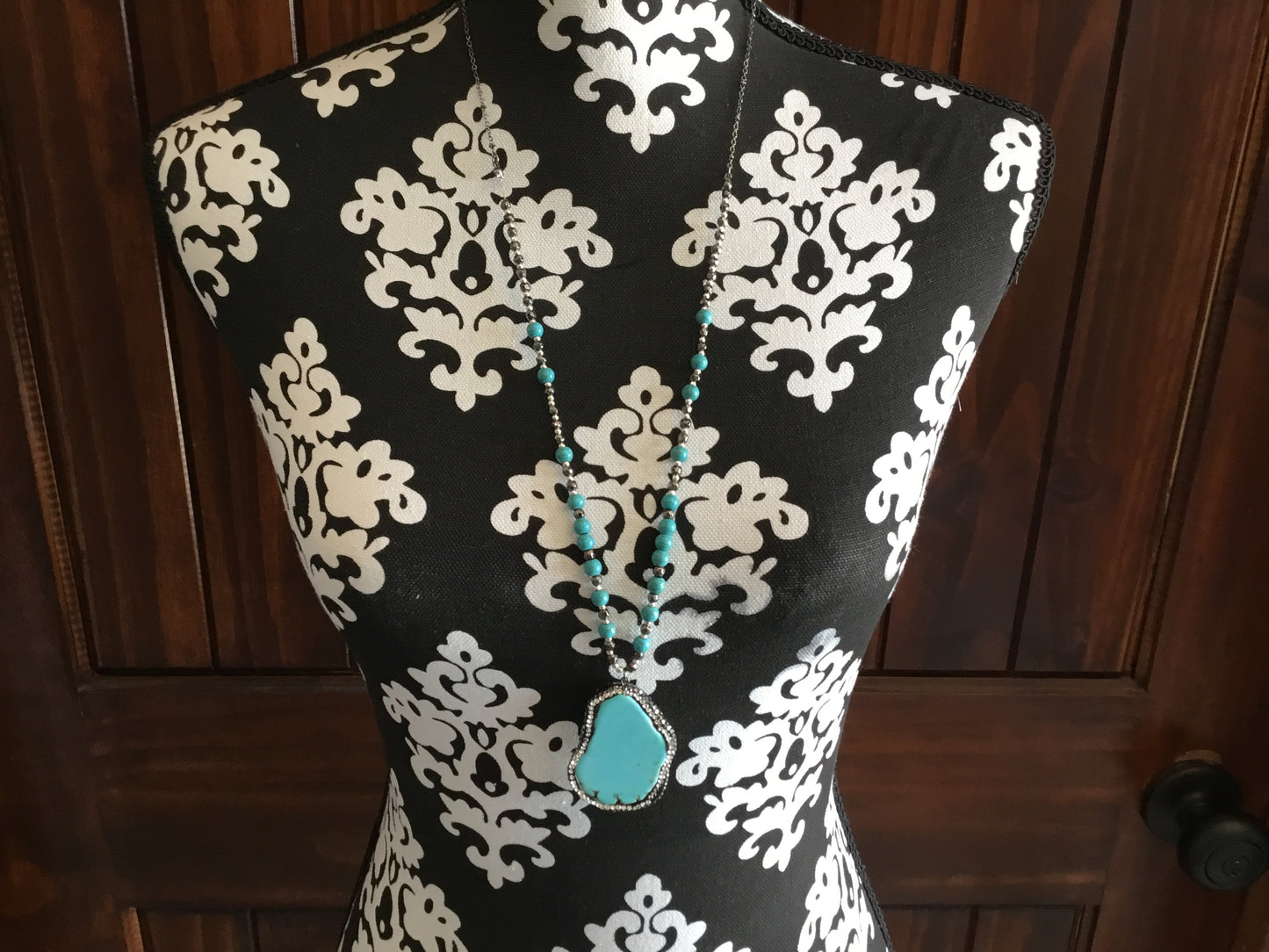 Long Turquoise Stone Necklace