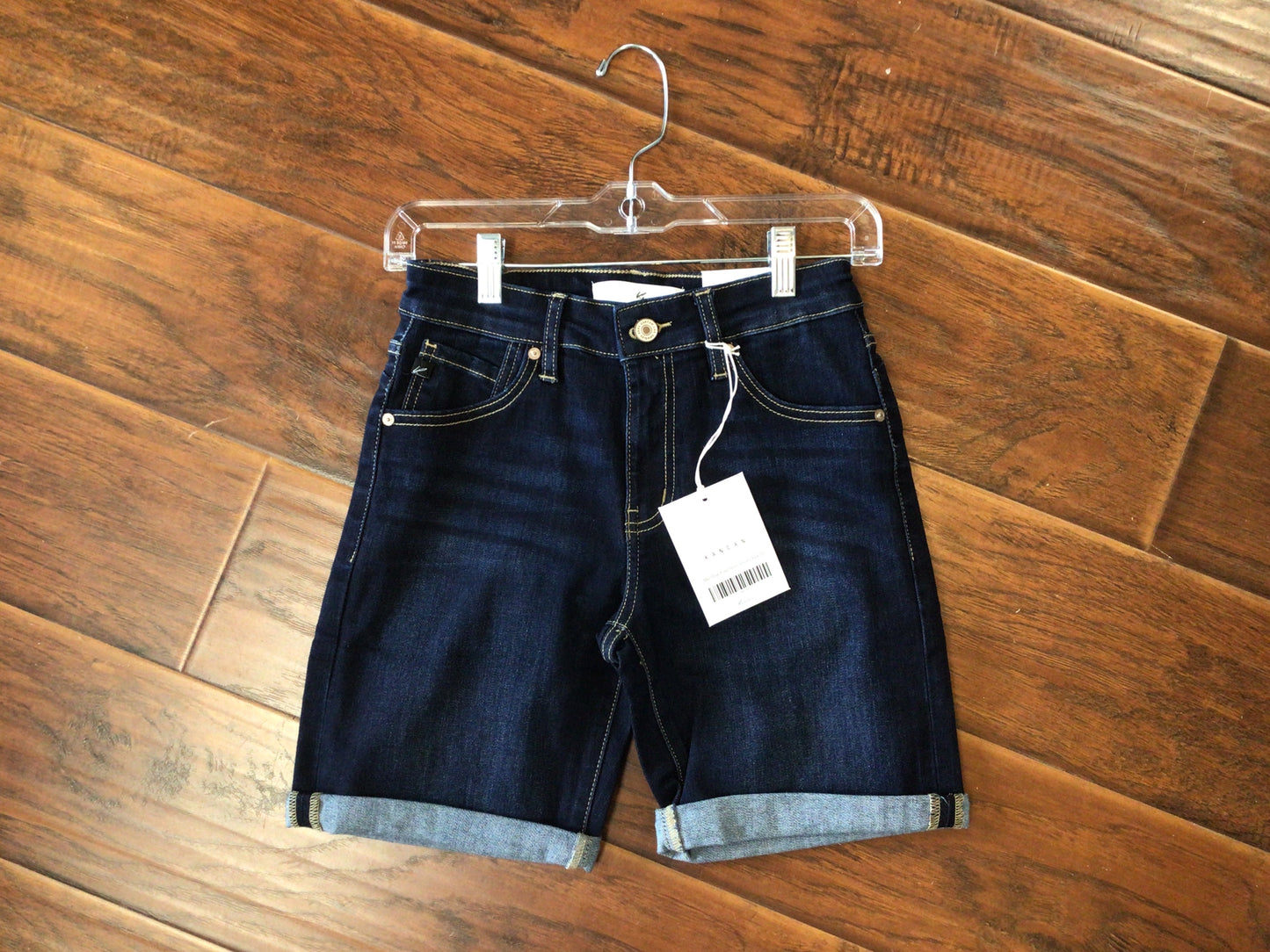 Mid Rise Fold Hem Shorts