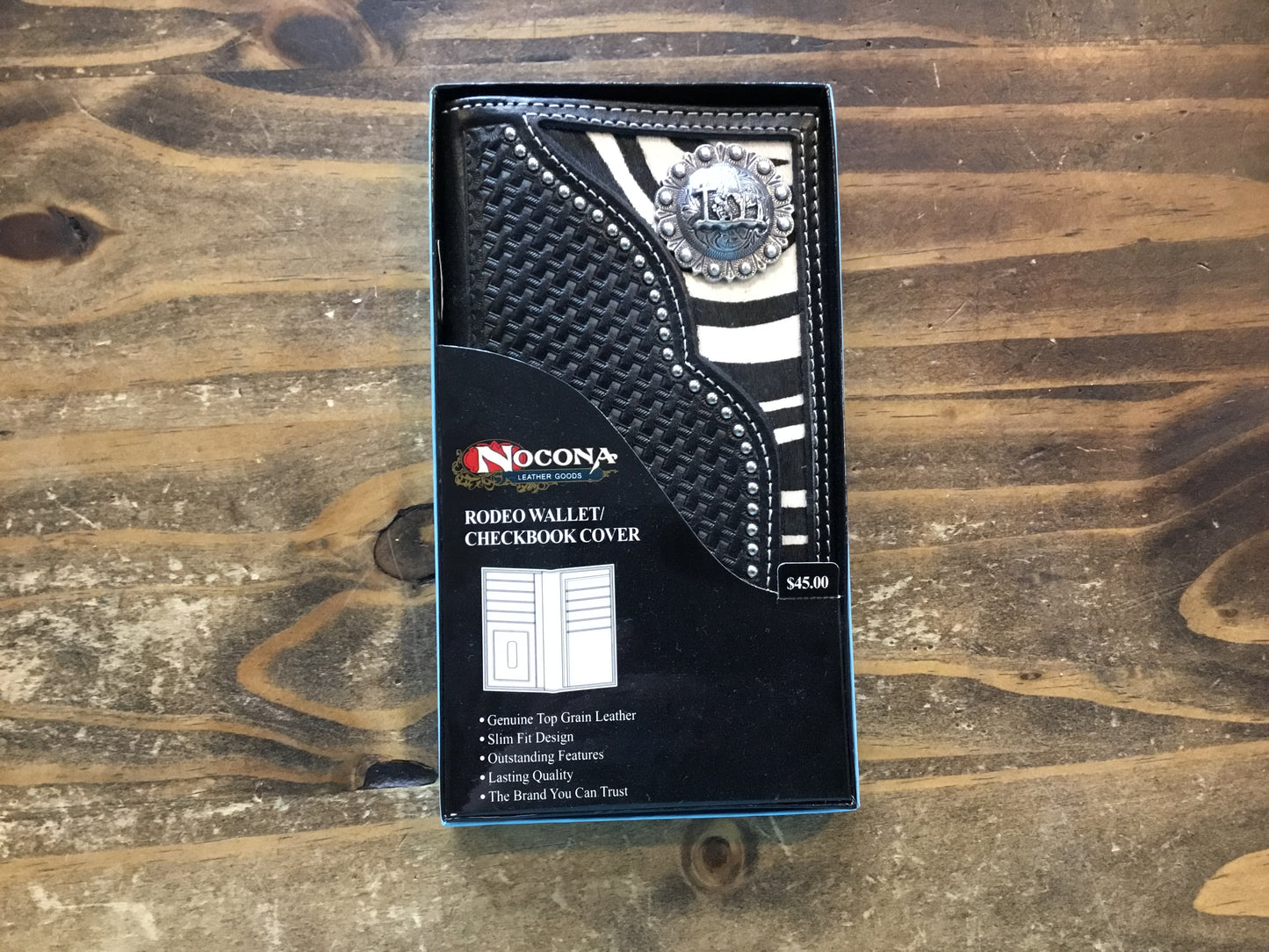Zebra Leather Checkbook