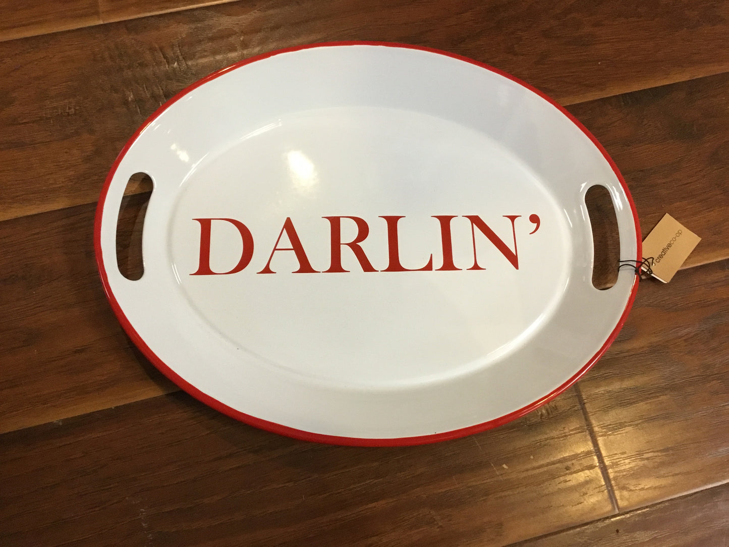 Red Enamel Darlin’ Tray
