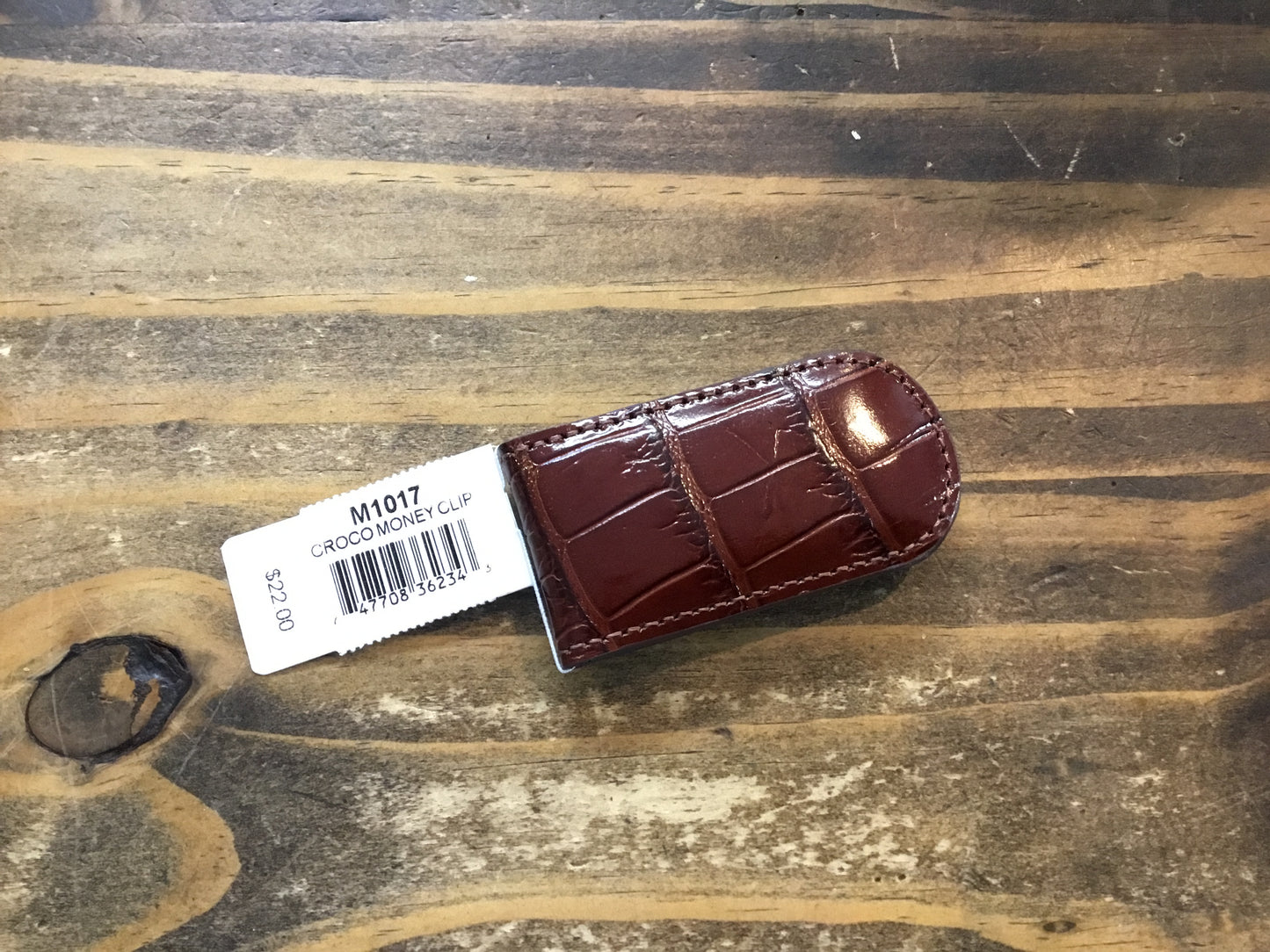 Brown Croco Money Clip