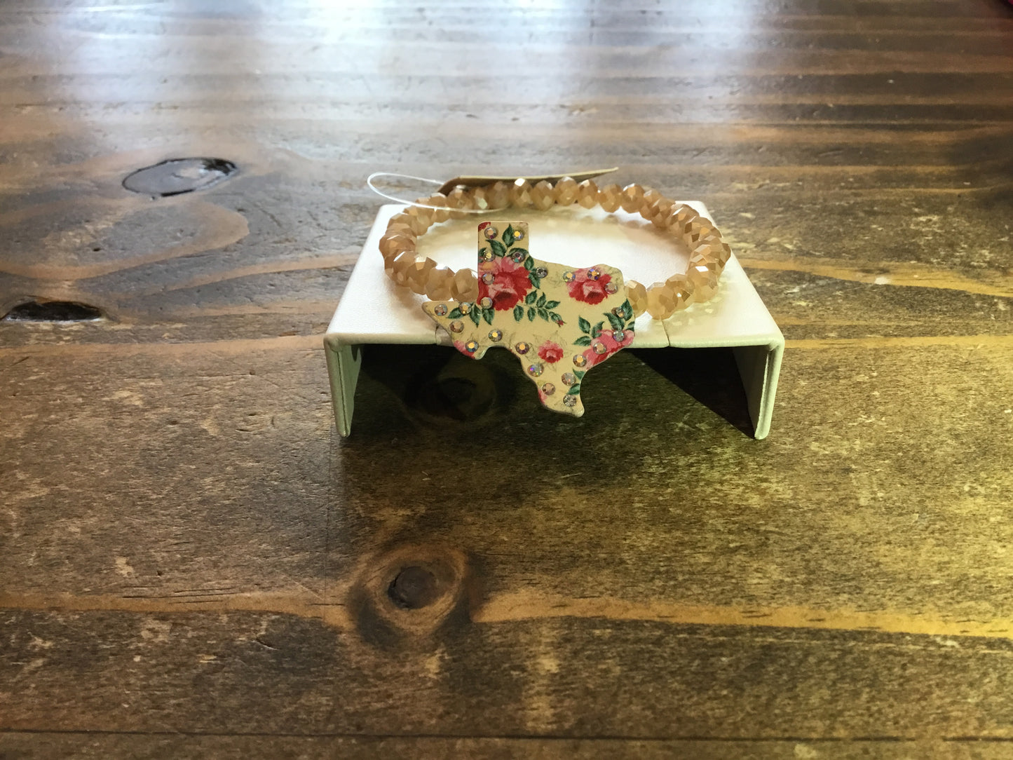 Beige Floral Sparkle Bracelet