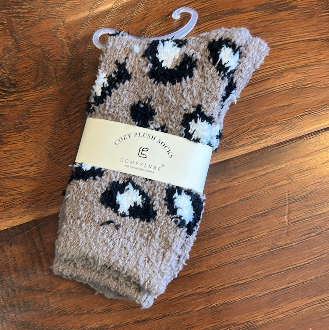 ComfyLuxe Leopard Mini-Crew Socks