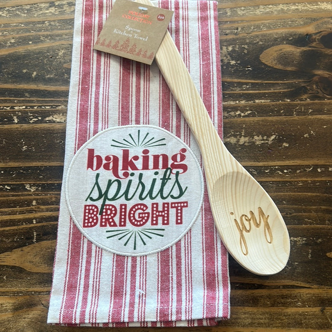 Holiday Spoon and Towel Set