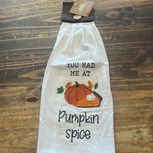 Fall button tea towel