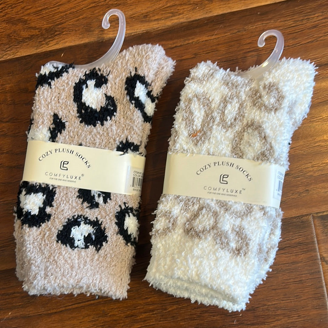 ComfyLuxe Leopard Mini-Crew Socks
