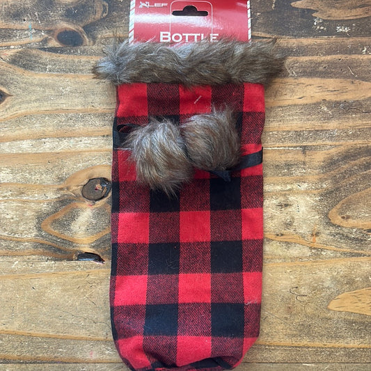 Red Plaid Bottle Holders