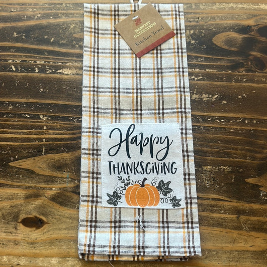 Fall button tea towel
