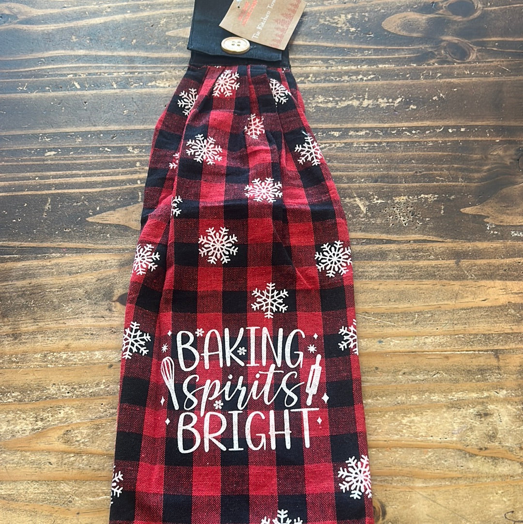 Christmas Button Tea Towel