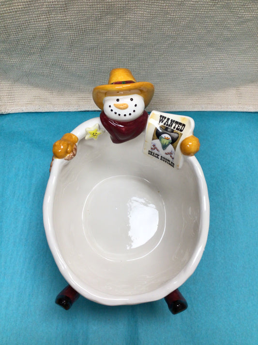 Snowman Snack Bowl