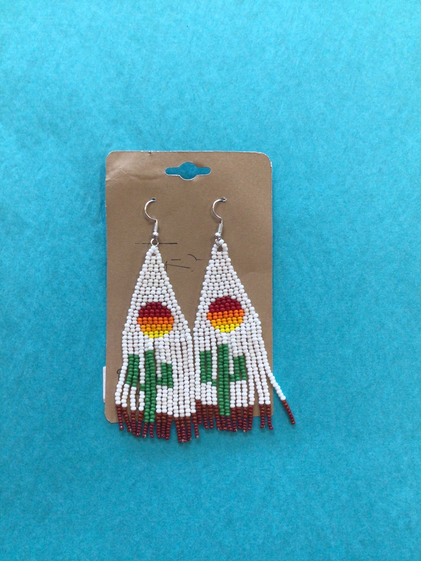 Beaded Cactus Earrings