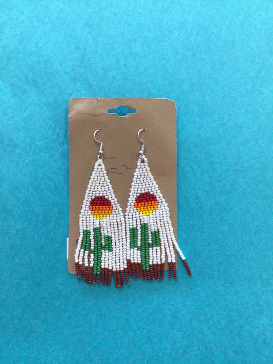 Beaded Cactus Earrings