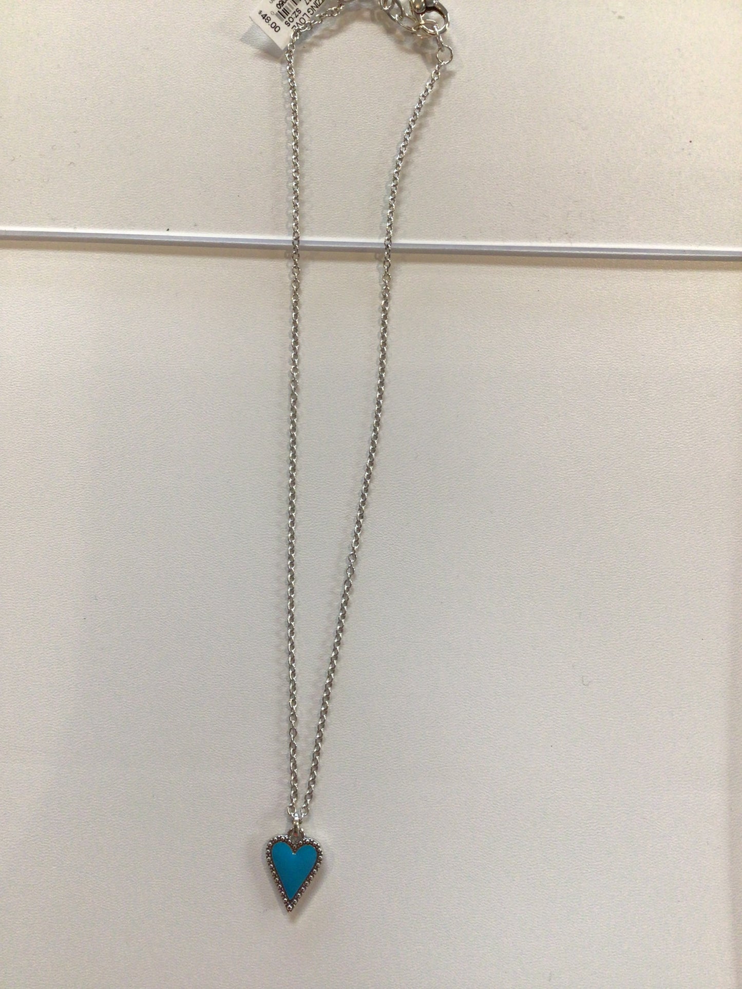 Dazzling Love Teal Heart Necklace