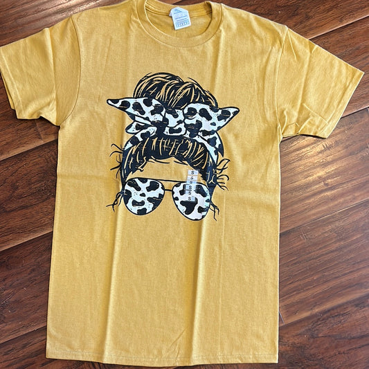 Mustard Messy Bun T-Shirt