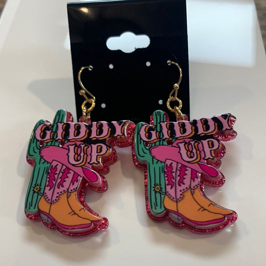 Country Acrylic Popart Earrings